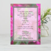 roze azalea bloemen bruiloft kaart (Staand voorkant)