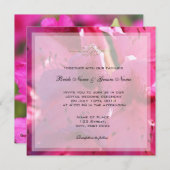  roze azalea bloemen bruiloft uitnodigingen (Voorkant / Achterkant)