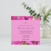  roze azalea bloemen bruiloft uitnodigingen (Staand voorkant)