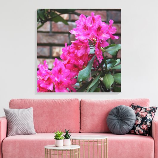 Roze Azalea Bloemen Canvas (Insitu (Woonkamer))