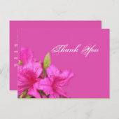 Roze azalea bloemen dank je briefkaarten (Voorkant / Achterkant)