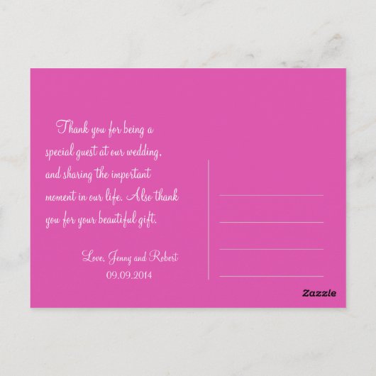 Roze azalea bloemen dank je briefkaarten (Achterkant)