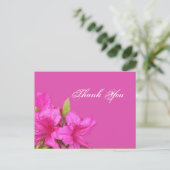 Roze azalea bloemen dank je postkaarten (Staand voorkant)