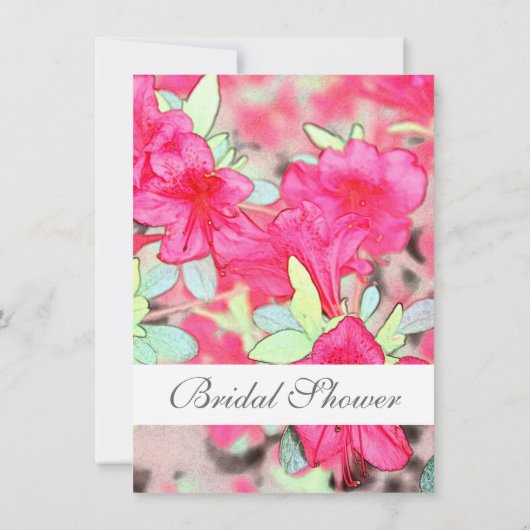 Roze azalea bloemen dragen de doucheuitnodiging. kaart (Achterkant)