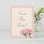 Roze Azalea Bloemen & Frame Bewaar de Datum Trouwe Kaart (Staand voorkant)