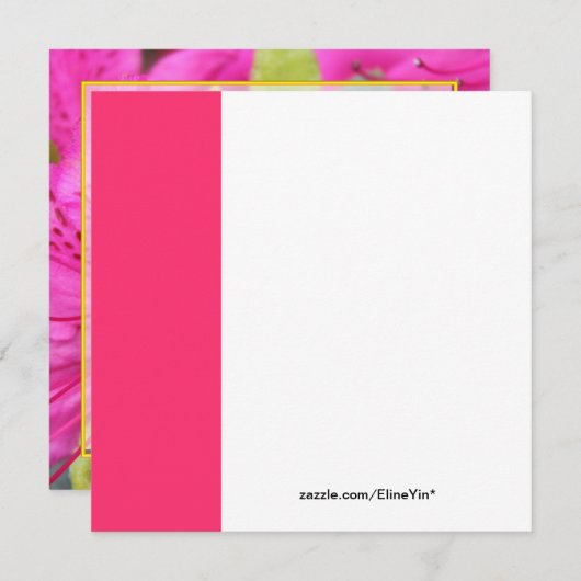 roze azalea bloemen kerstfeest kaart (Voorkant / Achterkant)