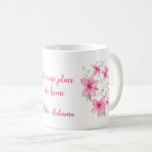 Roze Azalea Bloemen Koffiemok (Voorkant rechts)