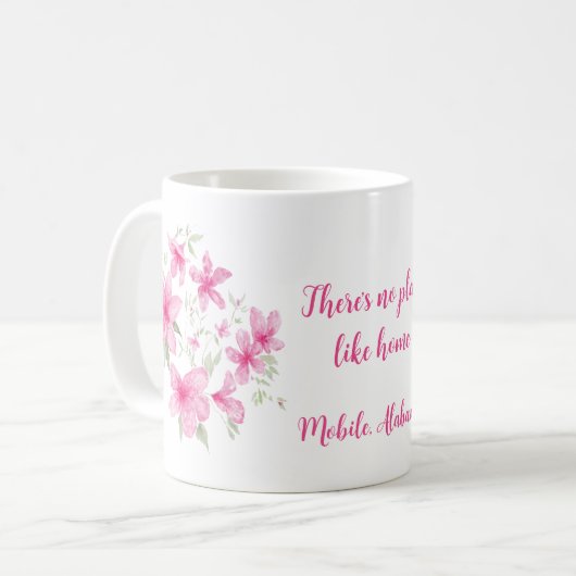 Roze Azalea Bloemen Koffiemok (Voorkant links)