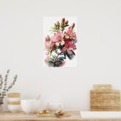 Roze Azalea Bloemen Kunstprint Poster (Keuken)
