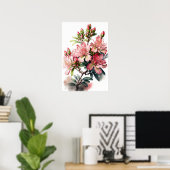 Roze Azalea Bloemen Kunstprint Poster (Thuiskantoor)