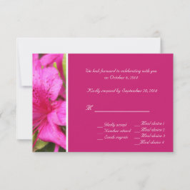 Roze azalea bloemen RSVP-kaarten voor bruiloften Kaart