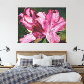 Roze Azalea Bloemen Schilderij Canvas Afdruk (Insitu (Slaapkamer))