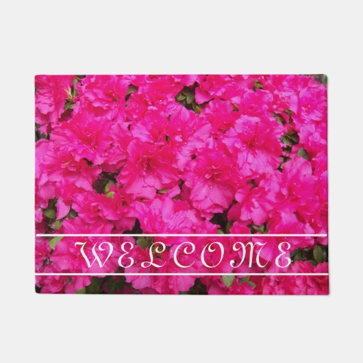 Roze Azalea Blooms Floral Welkom Doormat Deurmat (Voorkant)
