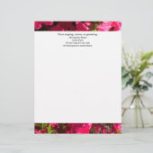 Roze Azalea Custom Letterkop met Adres Briefhoofd (Staand voorkant)