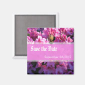 Roze azalea die struik trouwt, behalve de datum magneet (Voorkant / Achterkant)