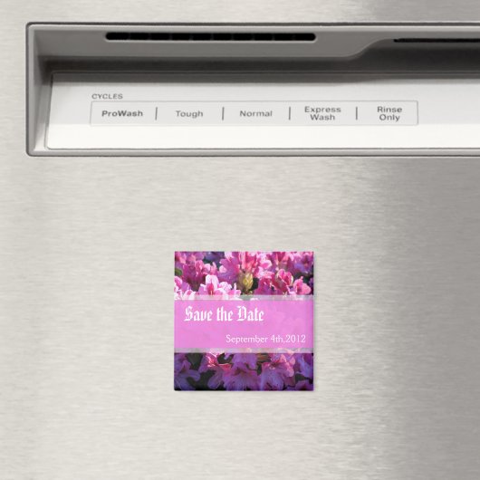 Roze azalea die struik trouwt, behalve de datum magneet (Insitu (Vaatwasser))