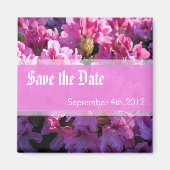 Roze azalea die struik trouwt, behalve de datum magneet (Voorkant)