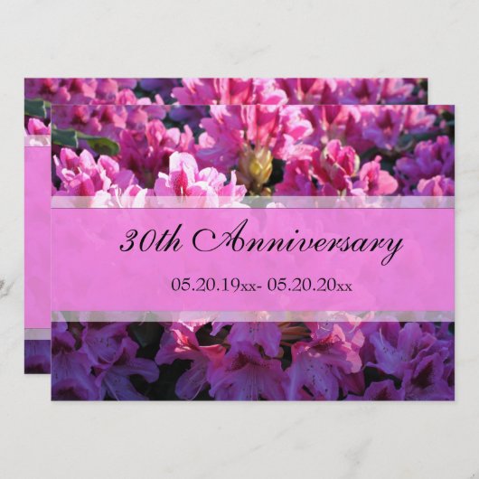 Roze azalea die trouwdag vieren kaart (Voorkant / Achterkant)