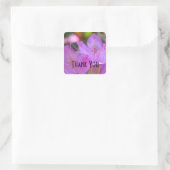 Roze Azalea Flower Insect Dank je wel Vierkante Sticker (Tas)