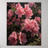 Roze Azalea Flowers Art Print Poster (Voorkant)