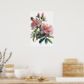 Roze Azalea Flowers Art Print Poster (Keuken)