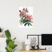 Roze Azalea Flowers Art Print Poster (Thuiskantoor)