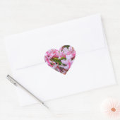 Roze Azalea Flowers Hart Sticker (Envelop)