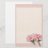 Roze Azalea Flowers & Lijst Wedding Briefpapier (Voorkant / Achterkant)