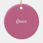 Roze Azalea Gestempeld Gepersonaliseerd Keramisch Ornament (Achterkant)