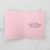 Roze Azalea-leraar Dank u voor tekst Bedankkaart (Binnen)