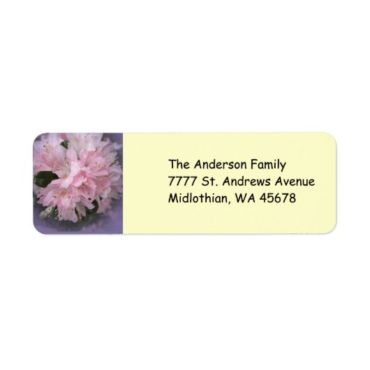 Roze Azalea Return Address Label (Voorkant)