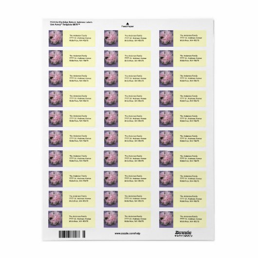 Roze Azalea Return Address Label (Full Sheet)