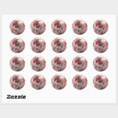 Roze Azalea Ronde Sticker (Vel)