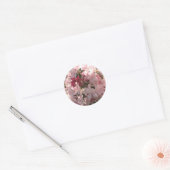 Roze Azalea Ronde Sticker (Envelop)