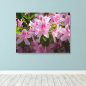Roze Azalea Struik Spring Floral Canvas Afdruk (Insitu (Houten vloer))