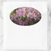 Roze Azalea Struik Spring Floral Ovale Sticker (Tas)