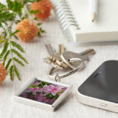 Roze Azalea Struik Spring Floral Sleutelhanger (Zijkant)