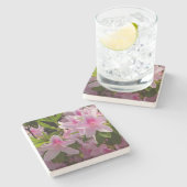 Roze Azalea Struik Spring Floral Stenen Onderzetter (Zijkant)
