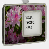 Roze Azalea Struik Spring Floral Verzilverd Omlijst Ornament (Rechts)