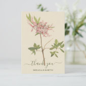 Roze Azalea Waterverf Dank u Kaart (Staand voorkant)