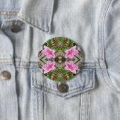 Roze azaleas 1E kaleidoscoop 3 Ronde Button 7,6 Cm (In situ)