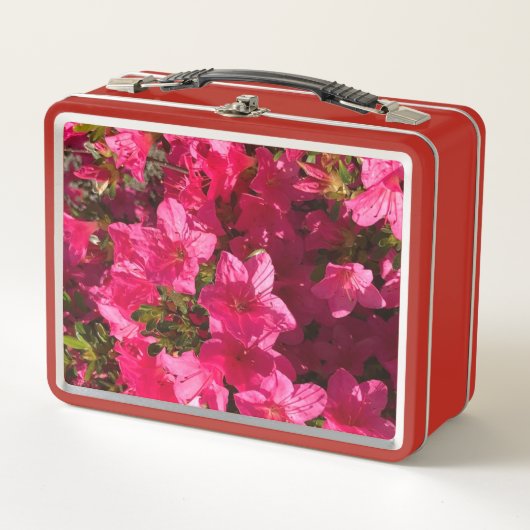 Roze azalea's bloemen foto lunchbox (Voorkant)