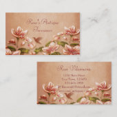 Roze Azaleas  Bloemen op Whiskey Retro Visitekaartje (Voorkant / Achterkant)