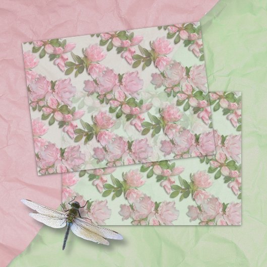 Roze Azalea's Bloempatroon Tissuepapier