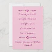 Roze Azalea's en Kant Foto Pasen Kaart (Achterkant)