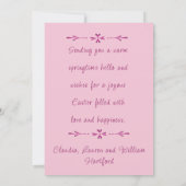 Roze Azalea's en Kant Foto Pasen Kaart (Achterkant)