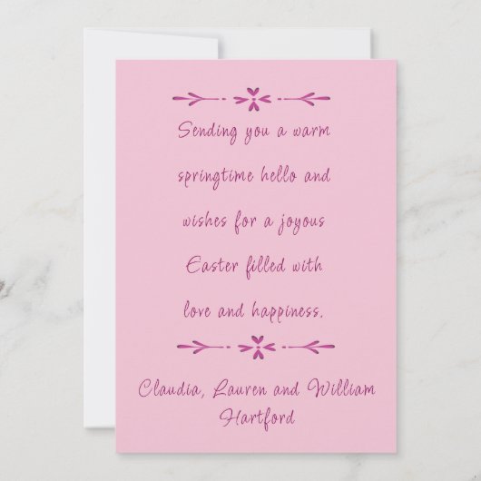 Roze Azalea's en Kant Foto Pasen Kaart (Achterkant)