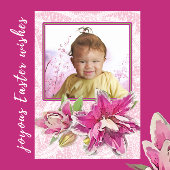 Roze Azalea's en Kant Foto Pasen Kaart