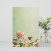 Roze Azaleas  op groene mist Briefpapier (Staand voorkant)
