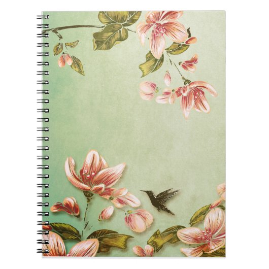 Roze Azaleas op groene mist Notitieboek (Voorkant)